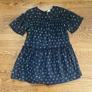 J. Crew Crewcuts black floral eyelet ruffle dress. EUC